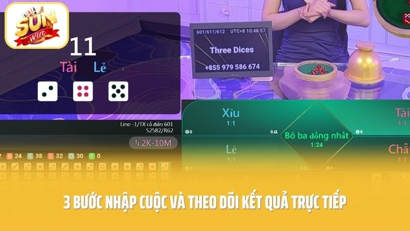 Live Tài Xỉu SUNWIN - Nghẹt Thở Từng Giây Phút Mở Bát 3 3 bước nhập cuộc và theo dõi kết quả trực tiếp