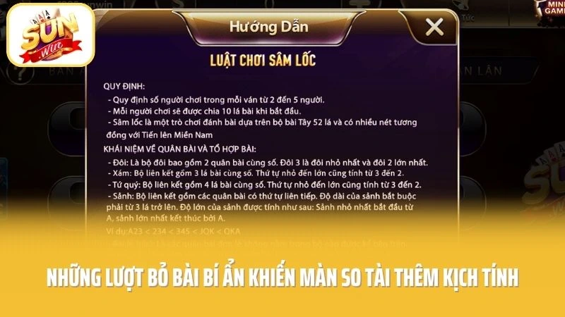 Sâm Lốc SUNWIN - Căng Não Từng Lá Bùng Nổ Màn Chốt Hạ 2 Những lượt bỏ bài bí ẩn khiến màn so tài thêm kịch tính