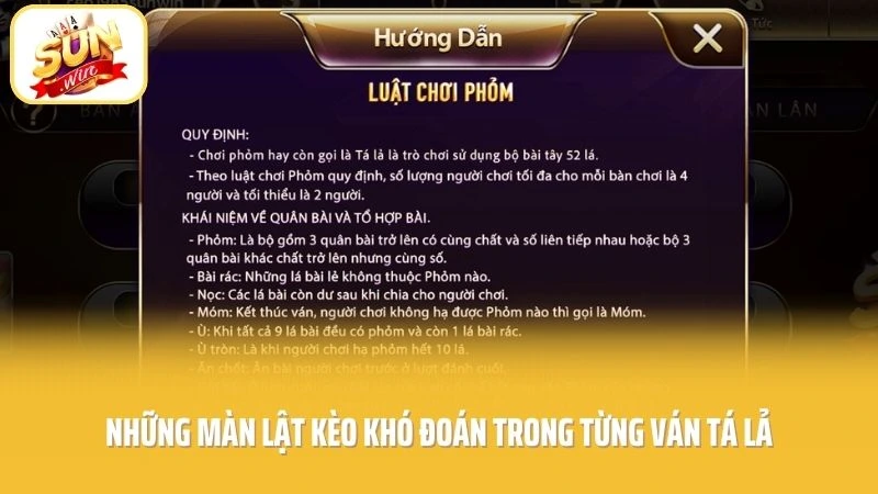 Phỏm SUNWIN - Cao Thủ Lộ Diện Qua Nước Bài Hiểm Hóc 2 Những màn lật kèo khó đoán trong từng ván Tá Lả